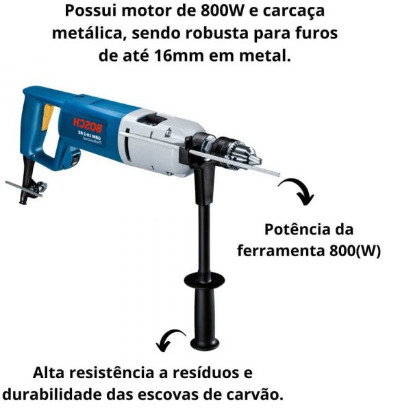 Furadeira sem Impacto Bosch GBM 16-2 RE 800W 220V