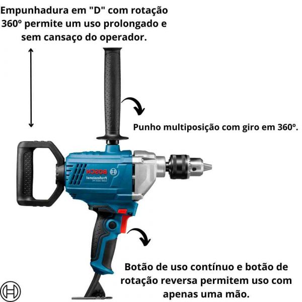 Furadeira sem Impacto Bosch GBM 1600 RE 850W 220V