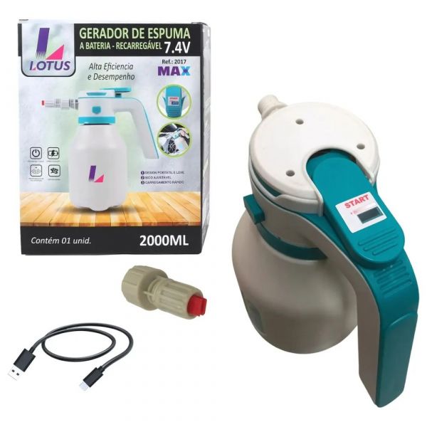 Gerador de Espuma Snow foam a Bateria Recarregável 2L Max Lotus 