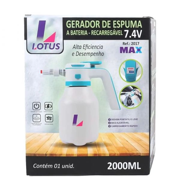 Gerador de Espuma Snow foam a Bateria Recarregável 2L Max Lotus 
