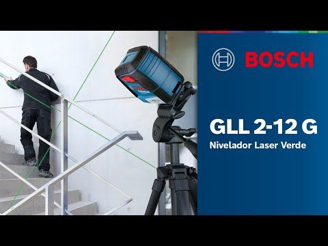 Nível Laser Verde Bosch GLL 2-12 G Alcance 12m Com Suporte