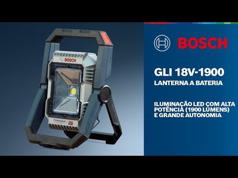 Refletor led à bateria Bosch GLI 18V-1900, 18V SB, 1900 lúmens 