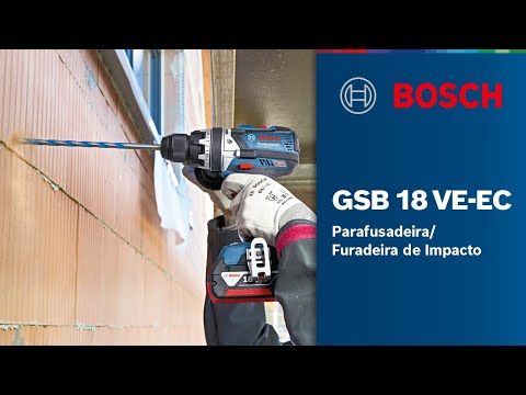 Parafusadeira Furadeira Impacto Bosch GSB 18 VE-EC 18V Brushless 2 Baterias e maleta
