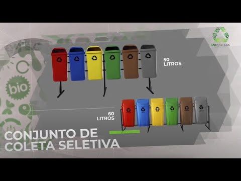 Kit com 4 Lixeiras Plásticas 50 Litros Lar Plásticos