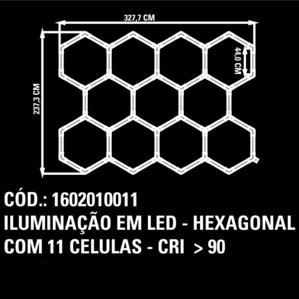 Iluminação em Led Hexagonal com 11 Células CRI loading=