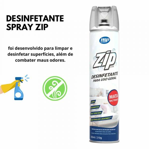 Desinfetante Spray Zip Para Uso Geral 350ml Mundial Prime