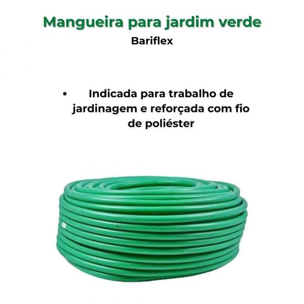 1 Metro de Mangueira para jardim Verde 1/2 2.6mm Bariflex