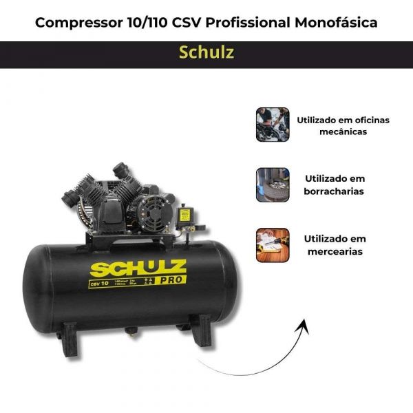 Compressor 10/110 CSV Profissional Monofásica Schulz 