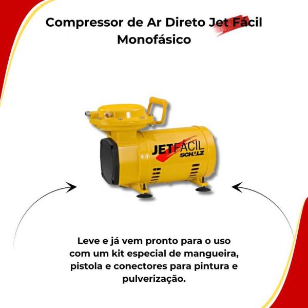 Compressor de Ar Direto Jet Fácil Monofásico 250W Bivolt Schulz 