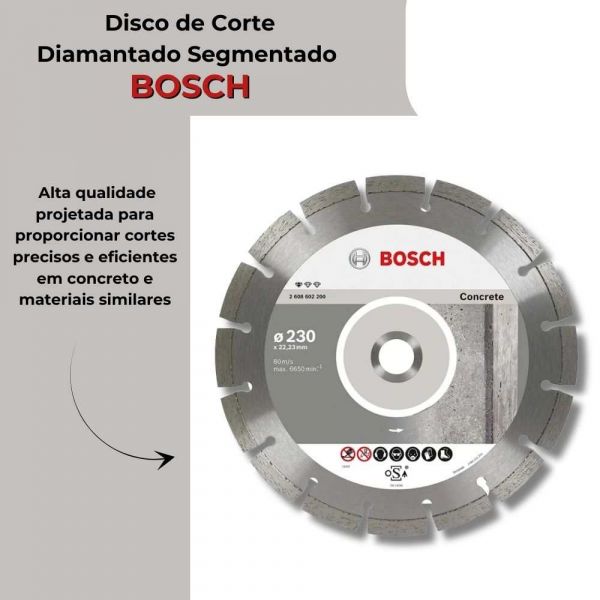 Disco diamantado segmentado Bosch Std for Concrete230x22,23x2,3x10mm 