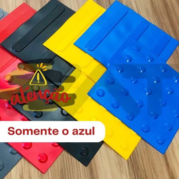Piso Tátil De Alerta Azul 25cm Wat