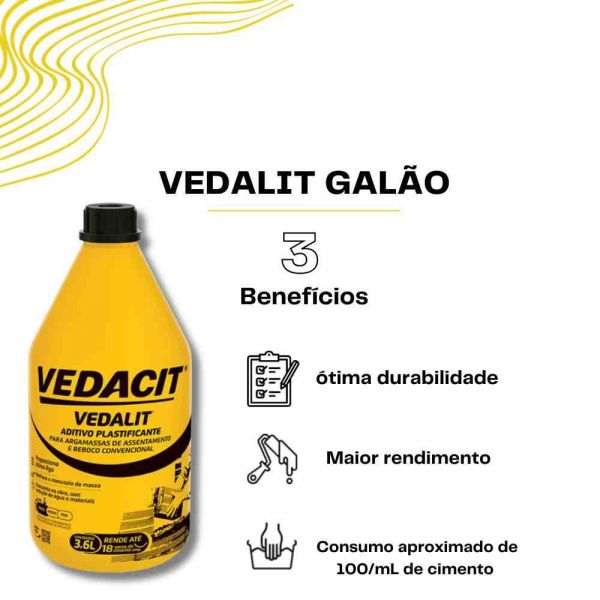 Vedalit Galão 3,6kg Vedacit Otto 