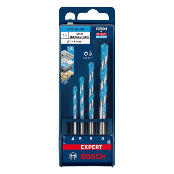 Jogo Brocas Bosch EXPERT CYL-9 MultiConstruction Ø 4-5-6-8 mm