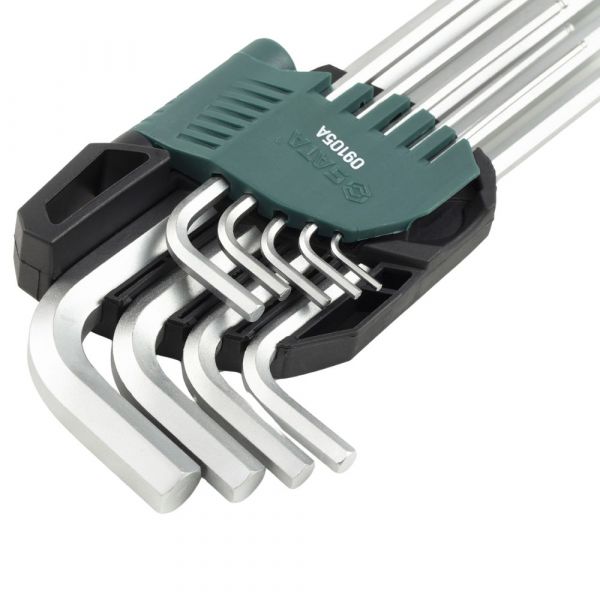 Jogo Chave Hexagonal Abaulada Longa 9 Peças 1,5mm a 10mm Sata 