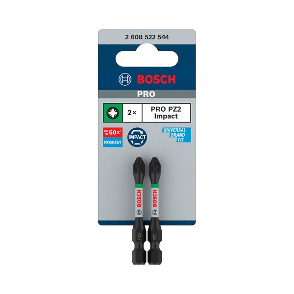 Jogo de Bits Impacto 2 Unidades 55mm PZ2 Bosch