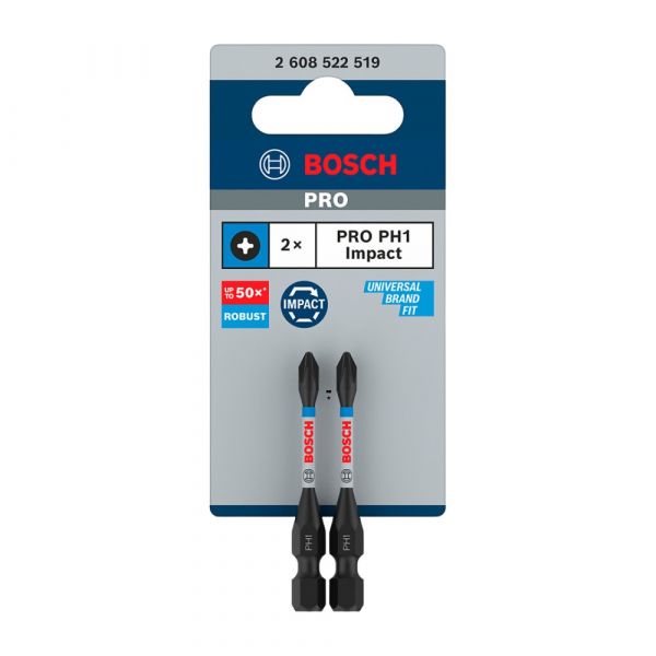 Jogo de Bits Pro Phillips Impact PH1 55mm 2 Peças Bosch