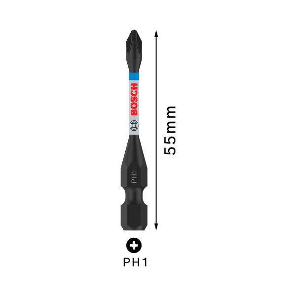 Jogo de Bits Pro Phillips Impact PH1 55mm 2 Peças Bosch