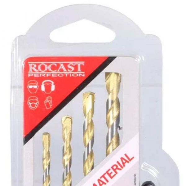 Jogo de Brocas 4 Peças 4mm a 8mm Multimateriais Rocast