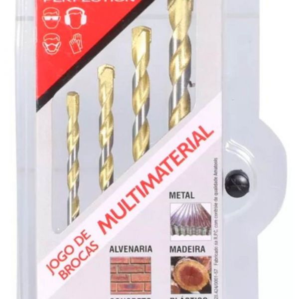 Jogo de Brocas 4 Peças 4mm a 8mm Multimateriais Rocast