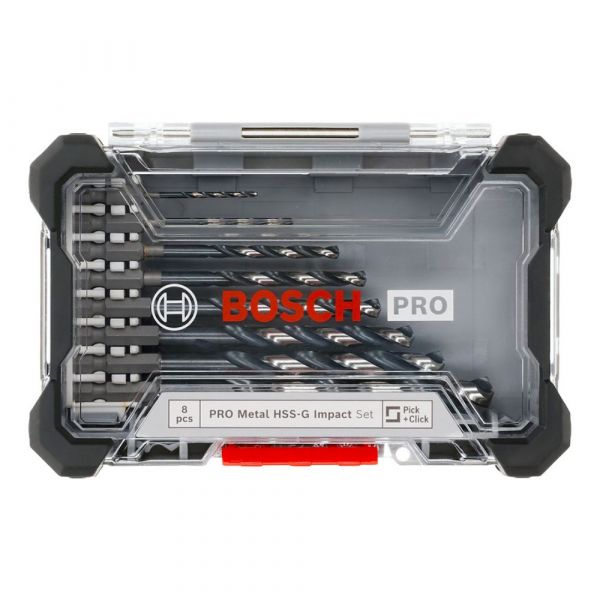 Jogo de Brocas Pro HSS-G Impact 8 Peças Bosch