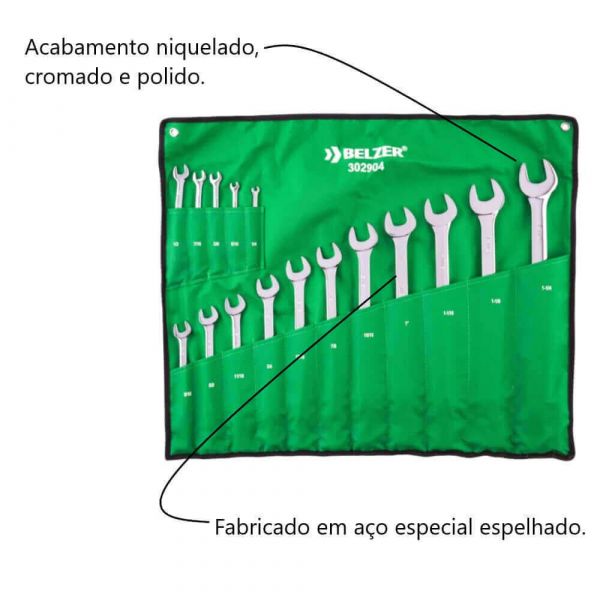 Jogo de chave combinada 1/4