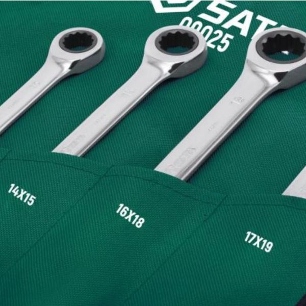 Jogo de Chave Estrela com Catraca 8mm a 19mm 6 Peças Sata