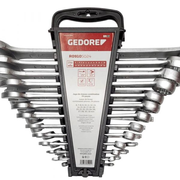 Jogo de Chaves Combinadas 24 Peças 6 a 32mm Gedore Red