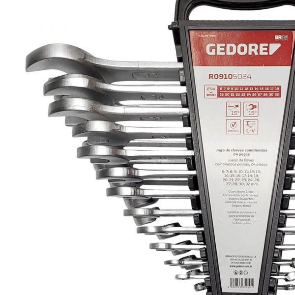 Jogo de Chaves Combinadas 24 Peças 6 a 32mm Gedore Red