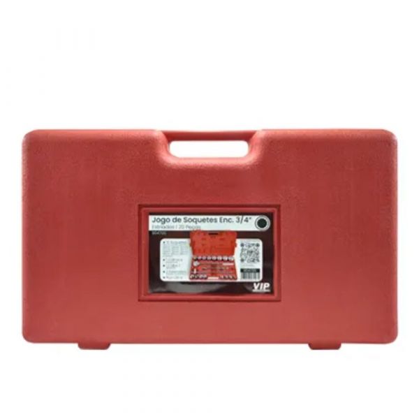 Jogo Soquete Estriado 3/4” 20 Peças VIP