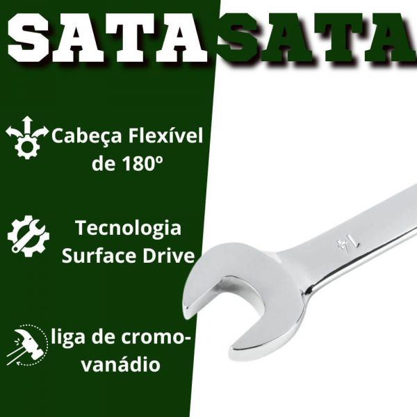 Jogo  Chave Comb C/Catraca Cab Flex 5pcs Sata 
