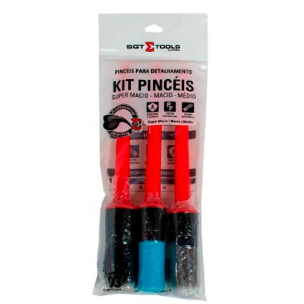 Kit 3 Pincéis Super Macio, Macio e Médio Sigma Tools