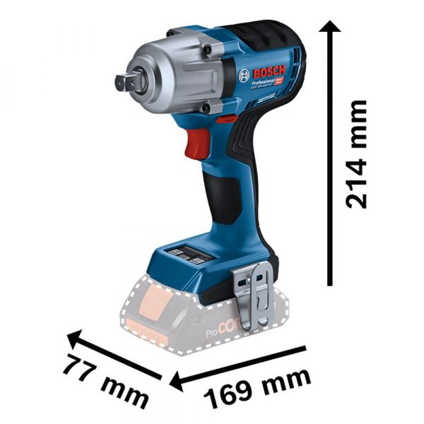Kit Chave de Impacto GDS 18V-450 PC + 2 Baterias GBA 18V 4Ah + Carregador GAL 18V-40 Bosch