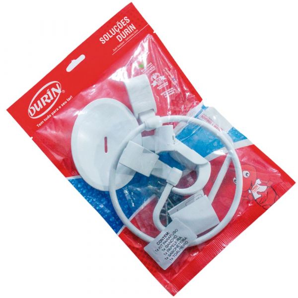 Kit de Acessórios Sofisticado para Banheiro 4 Peças Branco Cromado Durin