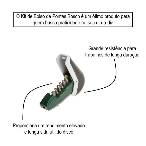 Kit de Bolso de Pontas Bosch para Parafusar com 7 Peças