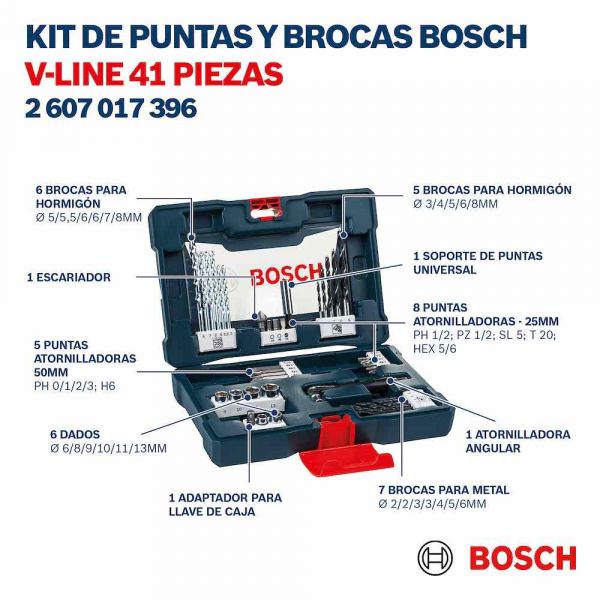 Kit De Pontas E Brocas Bosch V-Line 41 Peças
