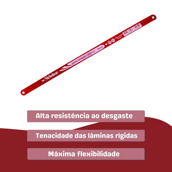 Lâmina De Serra Manual Extra-Flex Bimetal 12” 24 Dentes Nicholson