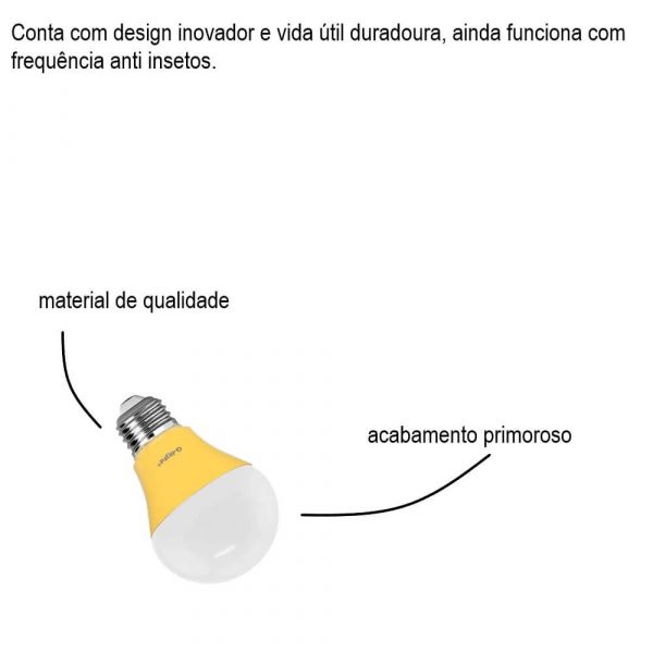 Lâmpada Led Bulbo Anti Inseto 6W Bivolt E27 GLight