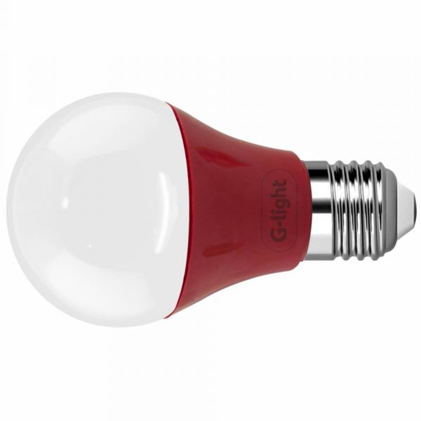 Lâmpada Led Vermelha A60 5W Autovolt E27 Glight 