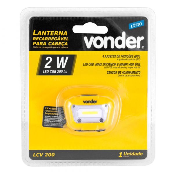 Lanterna para Cabeça LED COB LCV 200 Vonder
