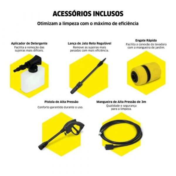 Lavadora de Alta Pressão Portátil 1500PSI 1400W 220V Karcher