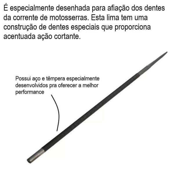 Lima Pra Motosserra 8x13/64 com 3 Unidades K&F