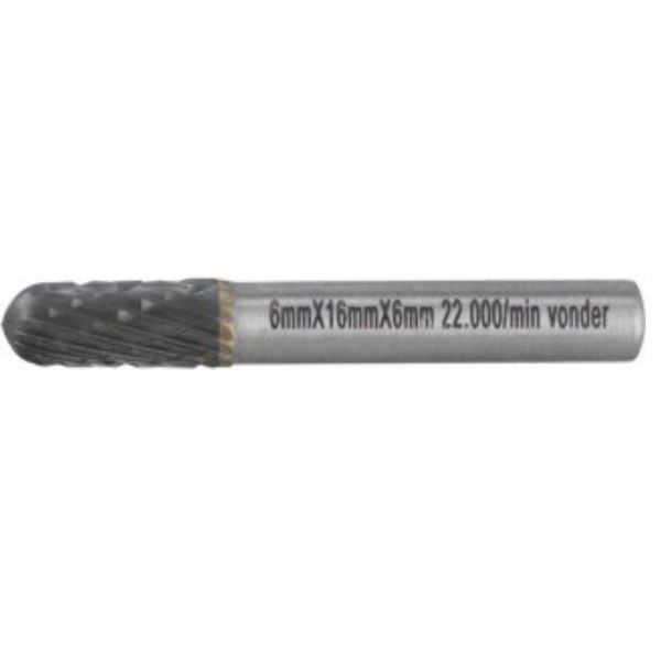 Lima Rotativa Abaulada 6,0 mm x 16,0mm com Haste 6mm Vonder