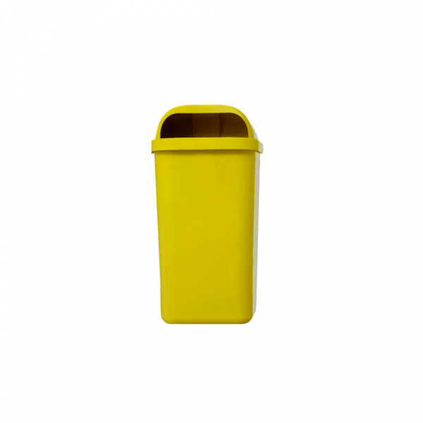 Lixeira Plástica Amarelo 50 Litros com Suporte Lar Plásticos
