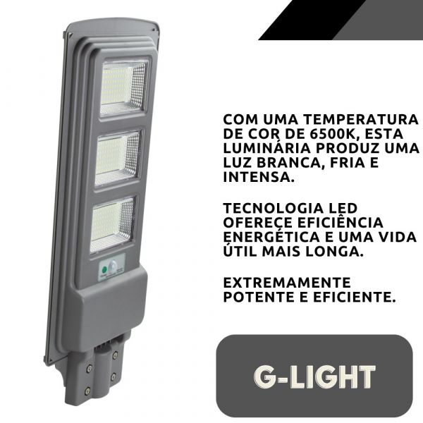Luminária Solar LED 25W 6500K 4000 Lumes G-Light
