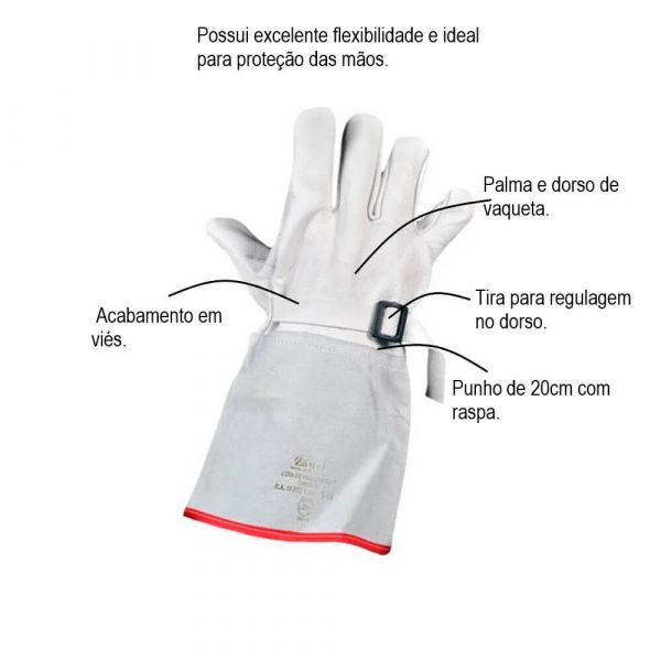 Luva Vaqueta Cober Para Alta Tensão Zanel