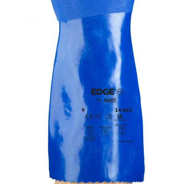 Luva de Pvc Edge 14-663 Azul 36cm Superflex Ansell 
