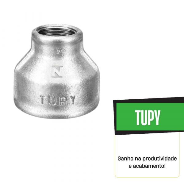Luva De Redução Galvanizada 3X1.1/2” Tupy