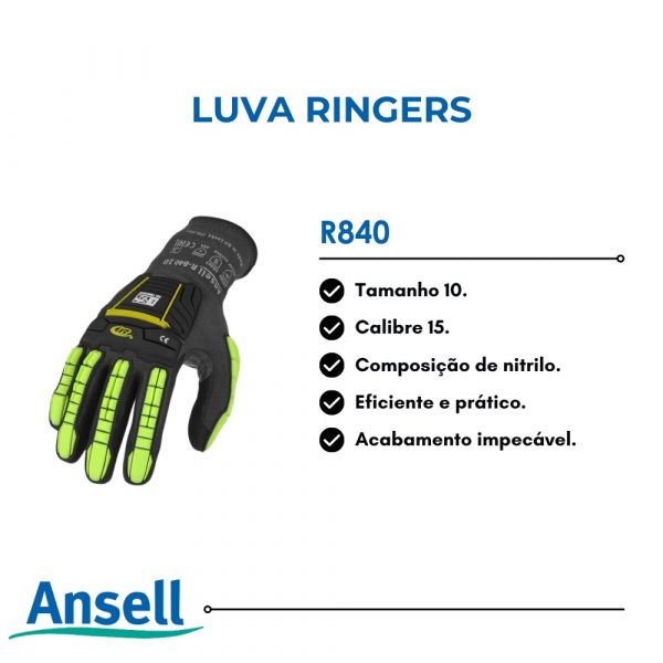 Luva Ringers R840 Tamanho 10 CA 48240 Ansell