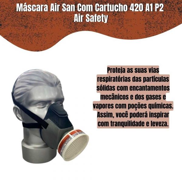 Máscara Air San Com Cartucho 420 A1 P2 Air Safety