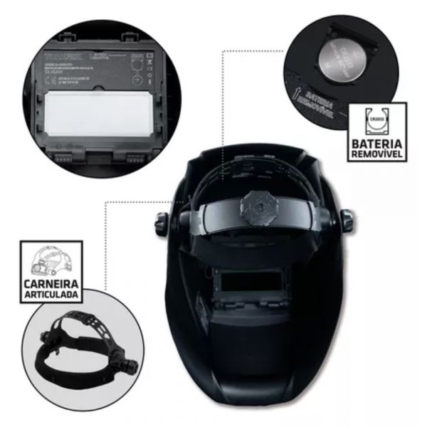 Máscara De Solda Com Escurecimento Automático 4K Max Solar Tork